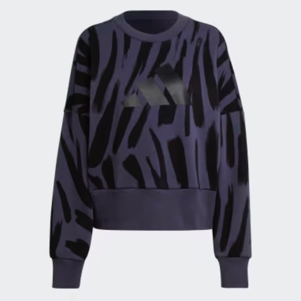 Adidas Animal Print Loungewear Soft Cotton-Blend Sweatshirt Size Small